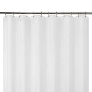 72 in. W x 70 in. L White Solid Standard Waterproof Polyester and Fabric Shower Curtain Curtain Liner