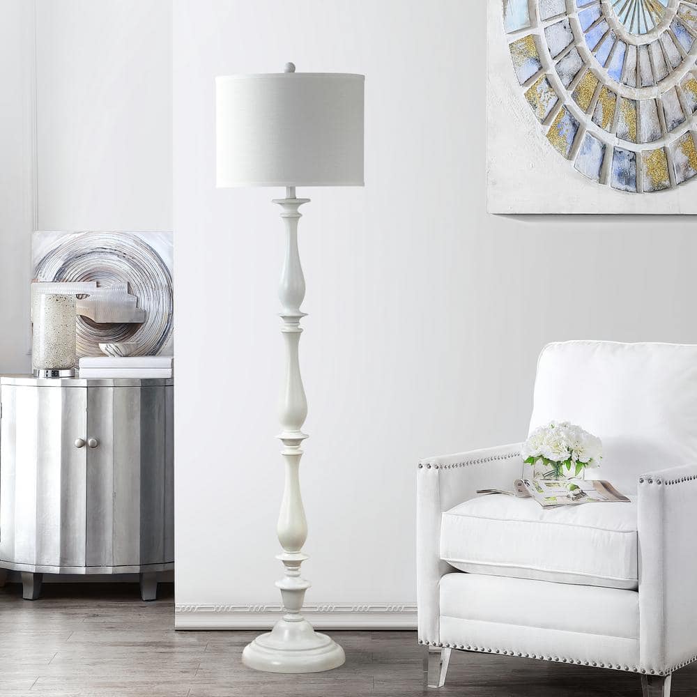 Bessie 62'' White Traditional Candlestick Floor Lamp