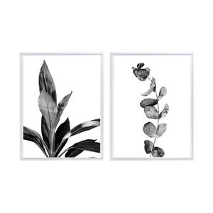 Botanical Leaves Framed Canvas Wall Art - 24 in. x 32 in. Each, by Kelly Merkur 2-Piece Set White Frames