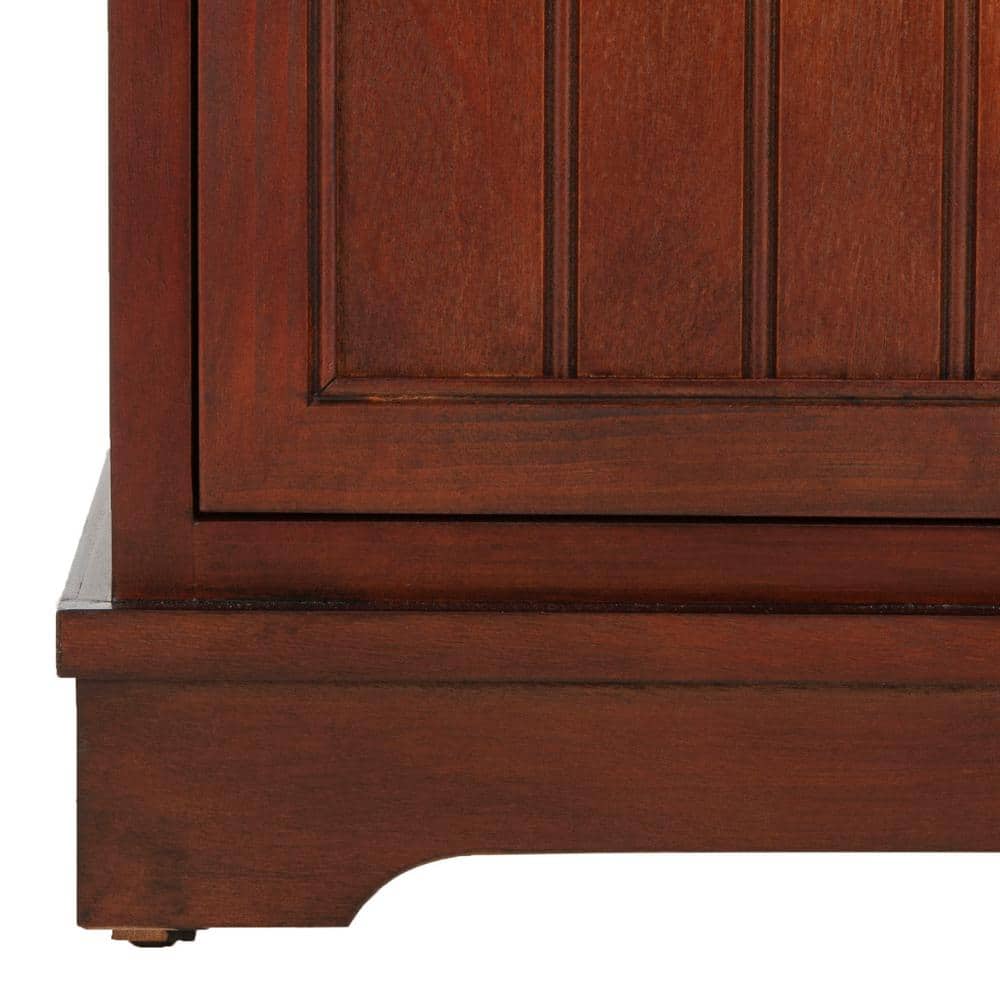 Cherry Pine Accent Cabinet with Wicker Baskets