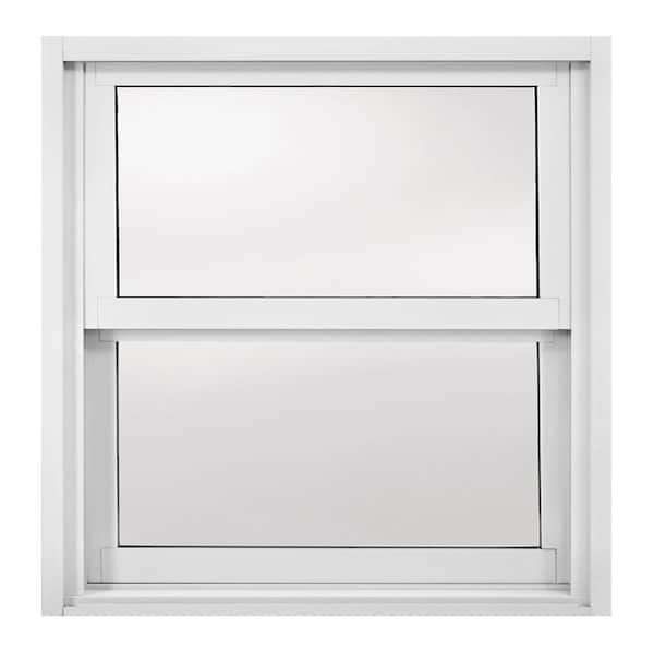 JELD-WEN 35.5 in. x 35.5 in. White Painted Aluminum Single Hung Window with Low-E Annealed Glass