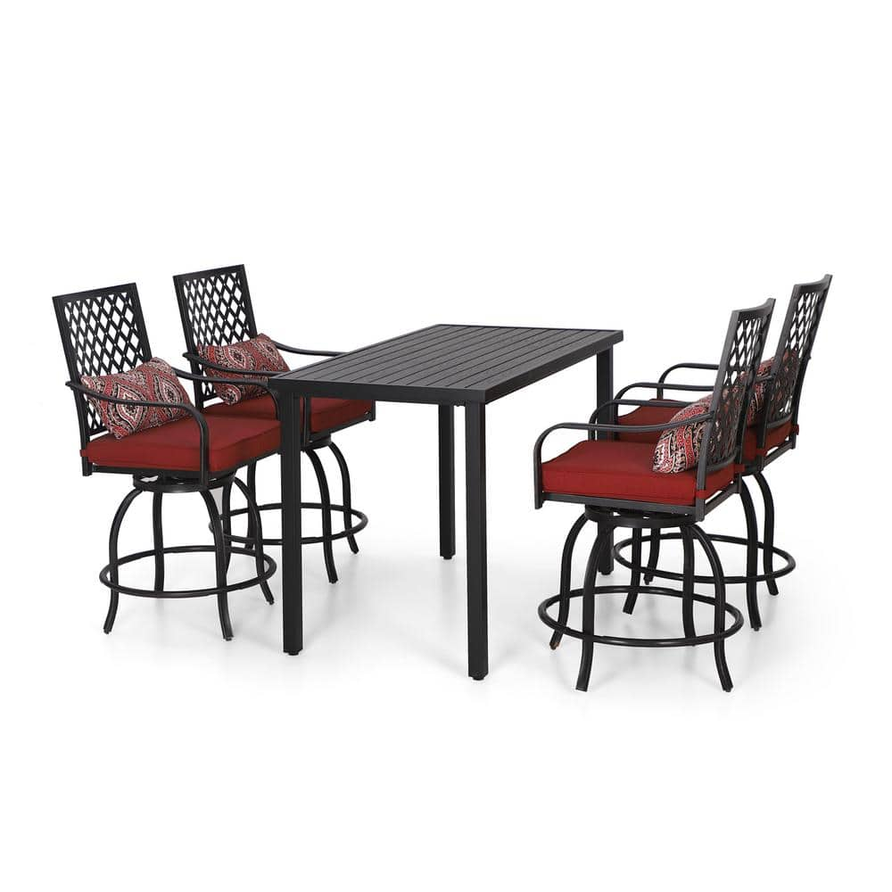 Arlington house wrought iron outdoor 5 pc action dining set new arrivals