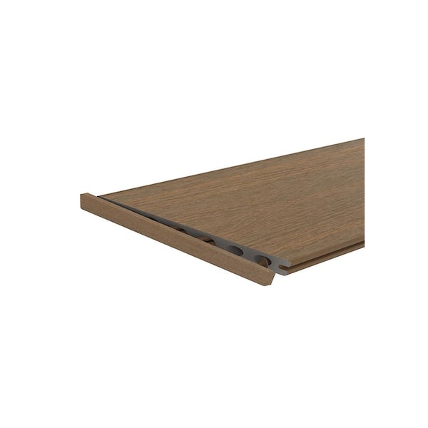 NewTechWood UltraShield Peruvian Teak Angle End Cap for Composite Decking Boards (10 per Bag)