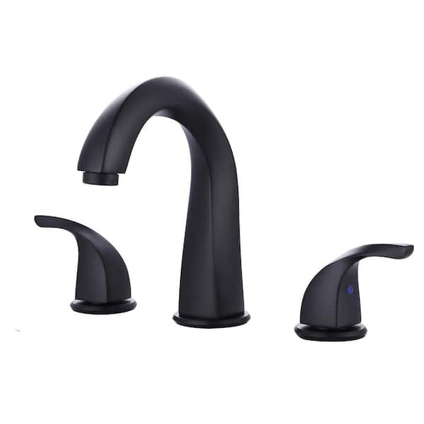 ARCORA 8 in. Widespread Double Handle Bathroom Faucet in Matte Black