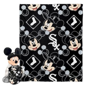 MLB Whie Sox Pitch Crazy Mickey Hugger Pillow and Multi-Colored Silk Touch Throw Blanket Set