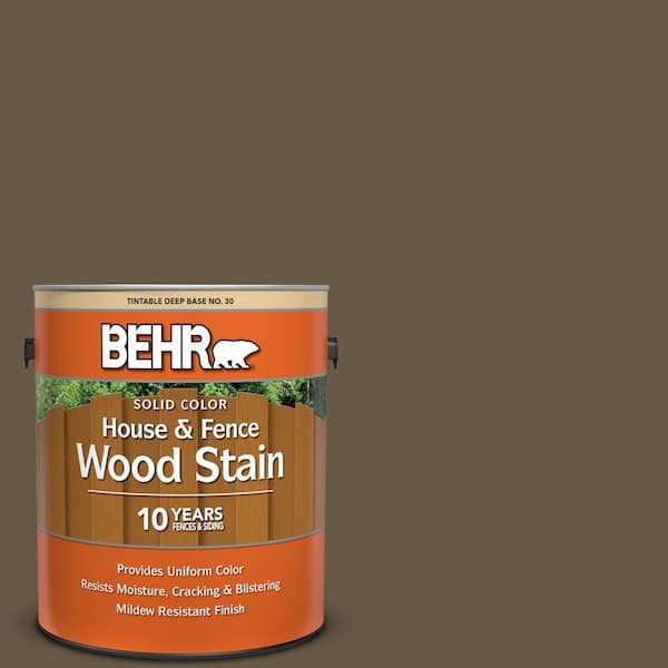 BEHR 1 gal. #PPU7-25 Clove Brown Solid Color House and Fence Exterior Wood Stain