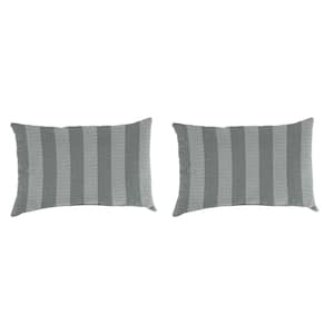 18 in. L x 12 in. W x 4 in. T Outdoor Pillow Lumbar Throw in Conway Smoke (2-Pack)