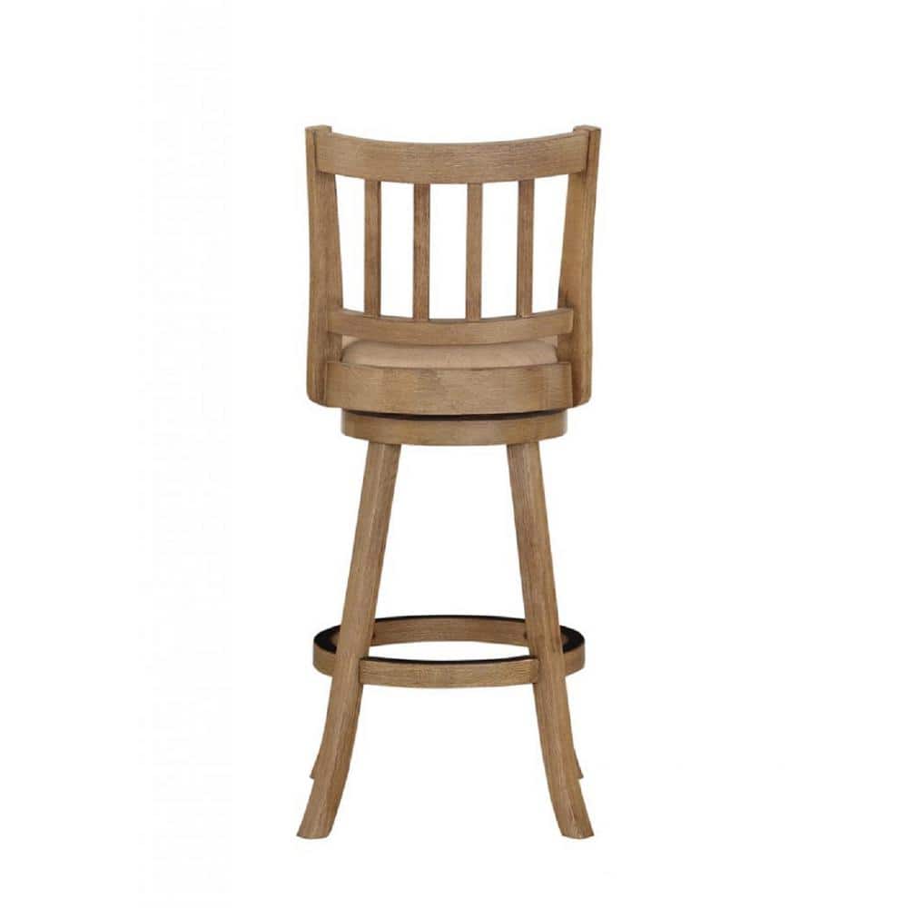 Driftwood Gray and Oatmeal Swivel Backless Barstool