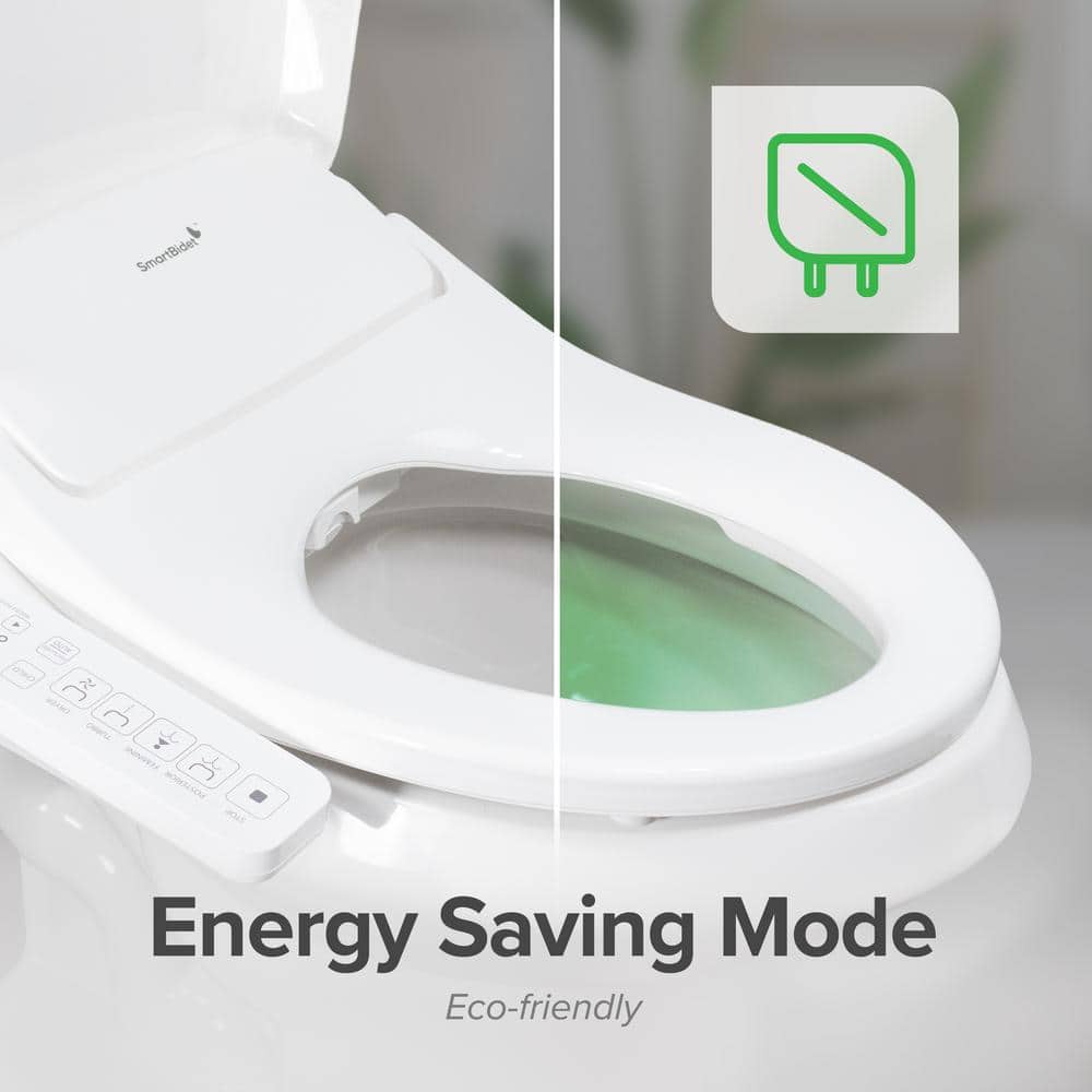 White Electric Bidet Toilet Seat with Heated Water and Touch Control