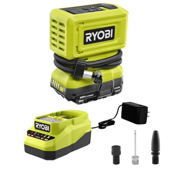 RYOBI ONE+ 18V Cordless High Pressure Inflator Kit with 2.0 Ah Battery and Charger