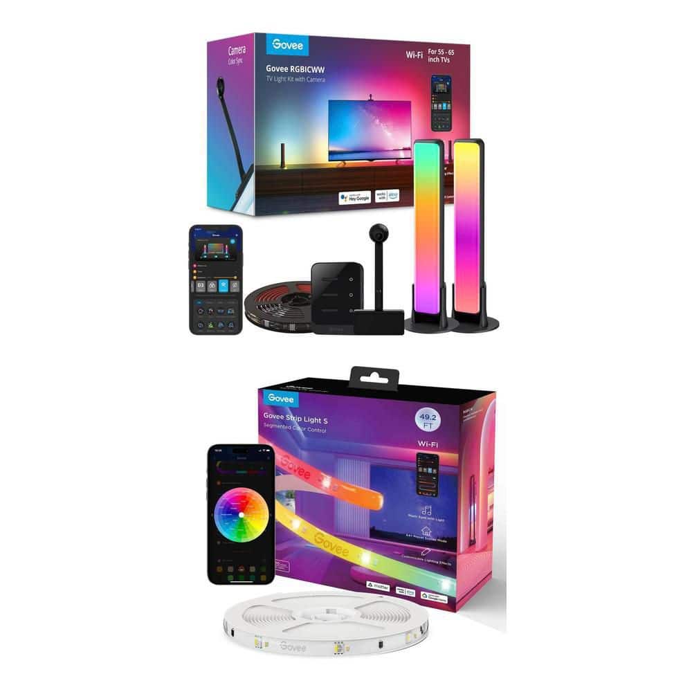 Govee RGBIC Pro 48-Watt Equivalent 49.2 ft. Integrated LED Smart
