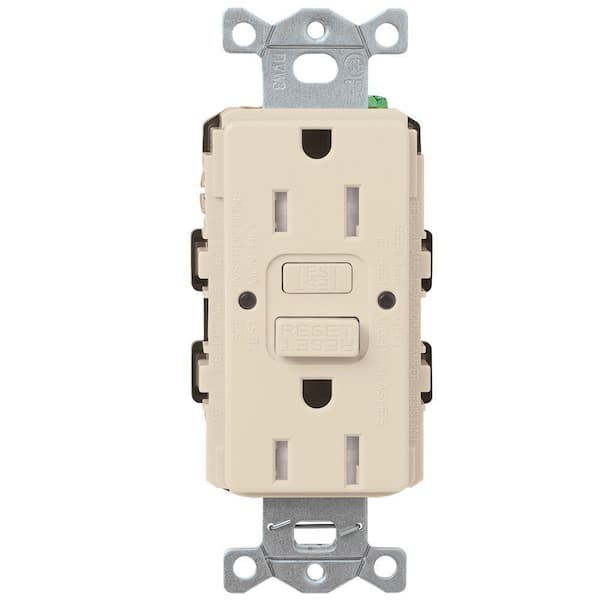 Claro 15-Amp Tamper Resistant Duplex Receptacle, Light Almond (CAR-15-GFST-LA)