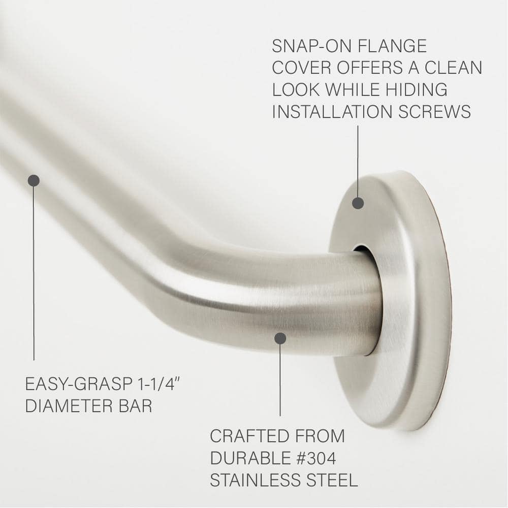 Signature 18" Satin Stainless Steel Bathroom Grab Bar