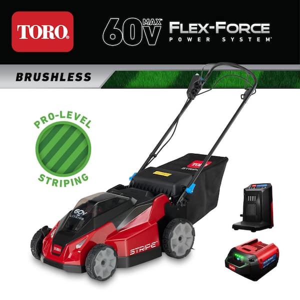 Toro 21621 60V MAX* 21 in. Stripe Self-Propelled Mower - 6.0 Ah Battery/Charger Included - 1