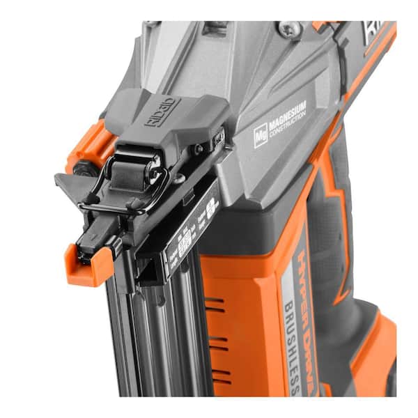 RIDGID - 18V Brushless Cordless HYPERDRIVE 18-Gauge 2-1/8 in. Brad Nailer (Tool Only) Belt Clip, Bag and Sample Nails