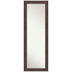 Caleb Brown 18 in. x 52 in. Non-Beveled Farmhouse Rectangle Framed Full Length on the Door Mirror in Brown