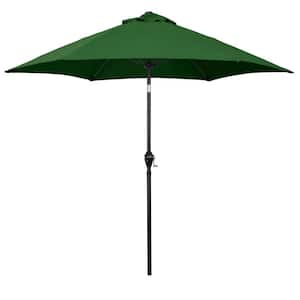 9 ft. Aluminum Market Patio Umbrella with Fiberglass Ribs, Crank Lift and Push-Button Tilt in Hunter Green Polyester