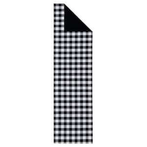 Buffalo Check 13 in. W x 90 in. L Black and White Checkered Polyester/Cotton Table Runner