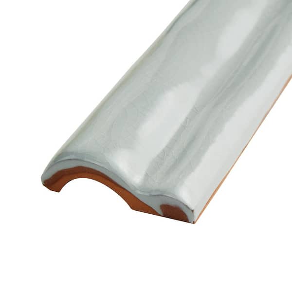 Antic Craquelle Moldura Gris Soho 2 in. x 6 in. Glossy Ceramic Wall Tile Trim