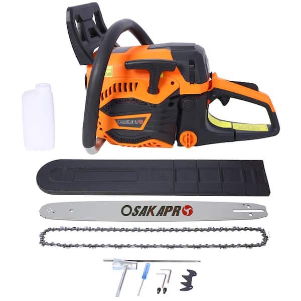 Orange Aluminium 62CC Gas Powered Chainsaw, 20Inch 2-Cycle Petrol Handheld Chain Saw