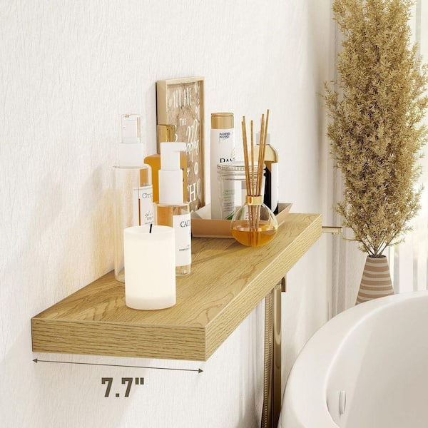 36 in. W x 7.7 in. D Oak Decorative Wall Shelf Set of 2, Rustic