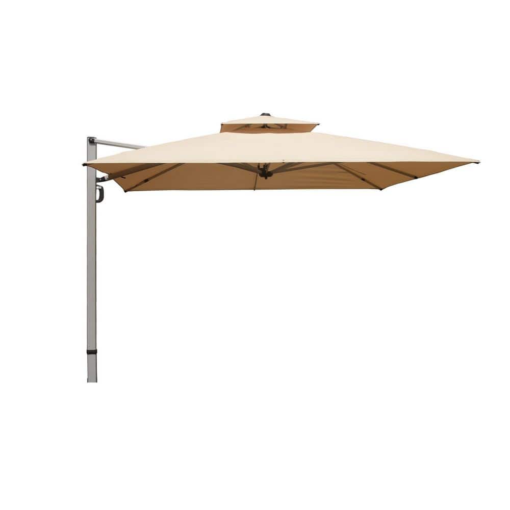 10 ft. Square Aluminum Cantilever Patio Umbrella in Beige with Center Pole price history on PriceWatchPro