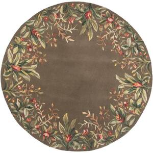 Camila Taupe 6 ft. x 6 ft. Round Area Rug