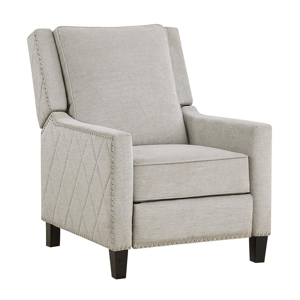 Duke Sand Textured Fabric Upholstered Push Back Recliner