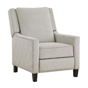 Duke Sand Textured Fabric Upholstered Push Back Recliner