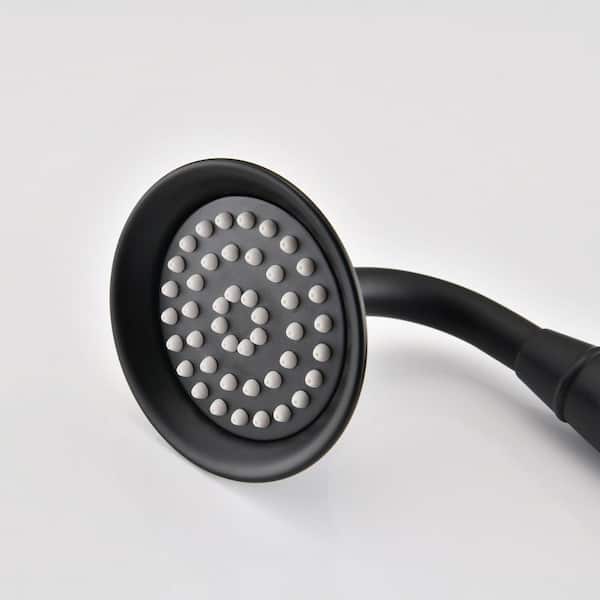 4-Spray Patterns with 2 GPM 9 in. Wall Mount Rain Fixed Shower Head with Body Jet Handshower in Matte Black