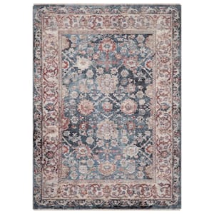 Pandora Collection Cassandra Navy 3 ft. x 5 ft. Traditional Area Rug