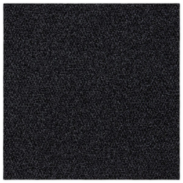 Rocket Hobnail Black Residential 24 in. x 24 in. Peel and Stick Carpet Tile Square (48 sq. ft. )