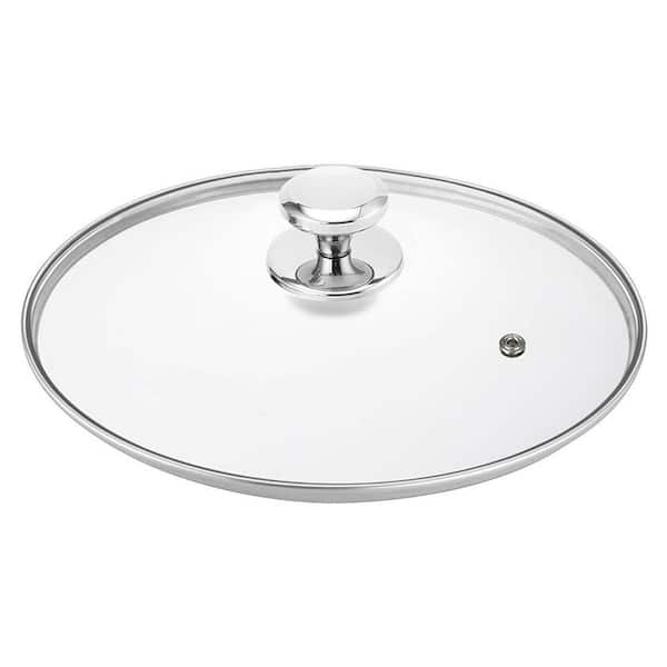 Tempered Glass Lid 10.25  in. Stainless Steel Rim Steam Vent Dishwasher Safe Compatible with Pans Pots Dutch Ovens