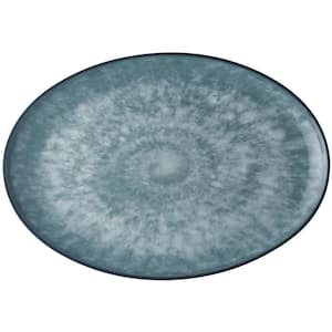 ColorKraft Essence Onyx 16 in. Gray Stoneware Oval Platter