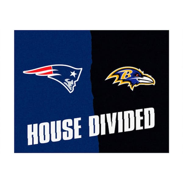 TrafficMaster NFL Patriots / Ravens Blue House Divided 3 ft. x 4 ft. Area Rug
