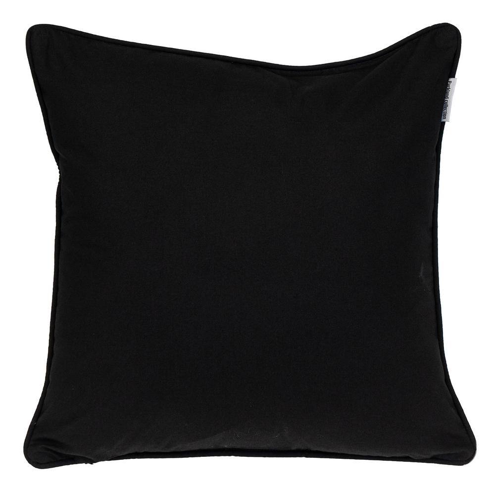 Black and White Geometric Embroidered Square Pillow 20" x 20"