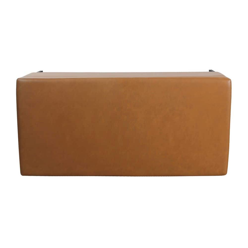 Carmel Faux Leather Large Storage Bench with Metal Legs