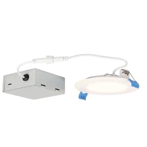 Slim 4 in. 3000K Warm White New Construction and Remodel IC Rated Recessed Integrated LED Kit for Shallow Ceiling