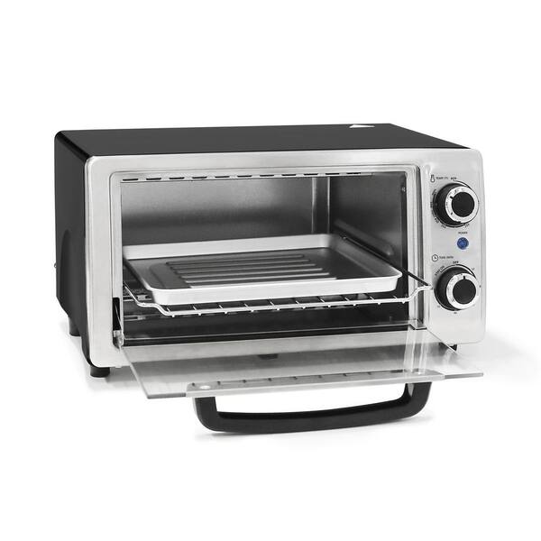 Unbranded 4-Slice Stainless Steel/Black 3-in-1 Toaster Oven