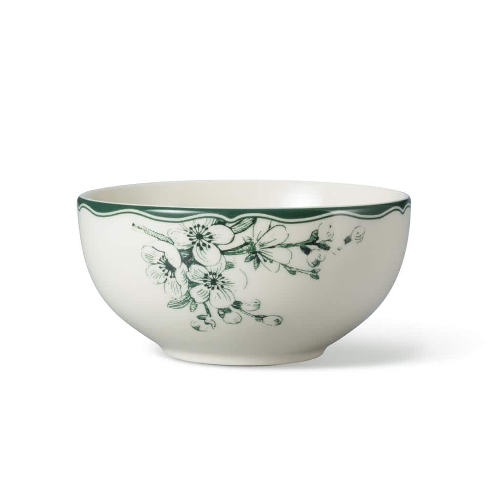 Sage and White Porcelain 12-Piece Dinnerware Set for 4