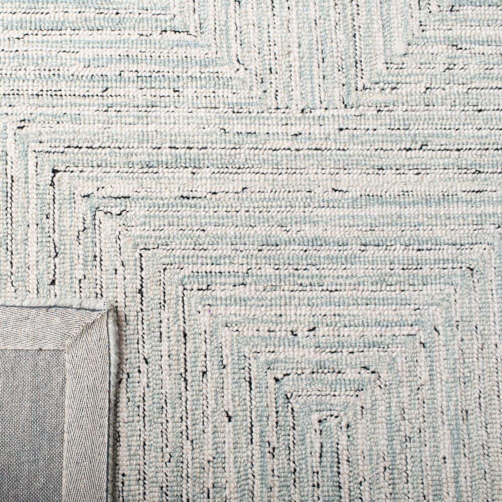 Elegant Gray Wool Hand-Tufted Accent Rug 36" x 24"