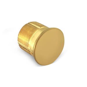 1-1/8 in. Solid Brass Dummy Mortise Cylinder with Brass Finish