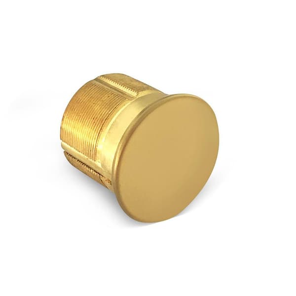 Premier Lock 1-1/8 in. Solid Brass Dummy Mortise Cylinder with Brass Finish