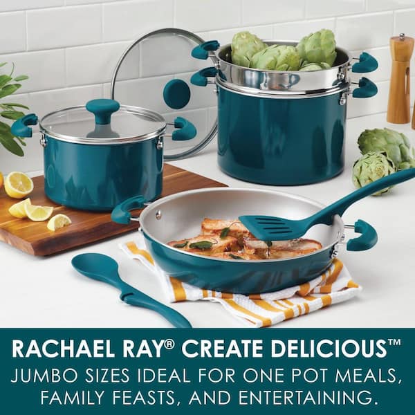 Rachael Ray Create Delicious Cookware Set, Hard-Anodized, 11 Piece Set