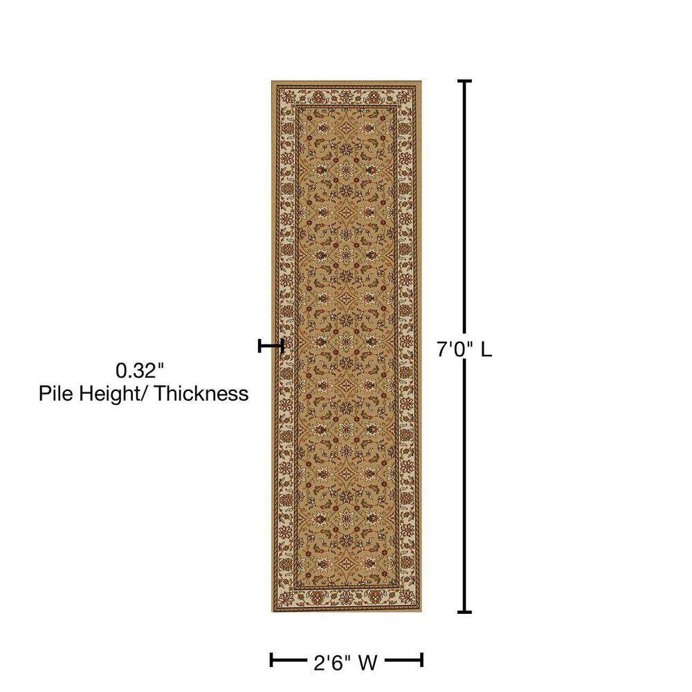 Como Traditional Beige Synthetic 2x8 Runner Rug