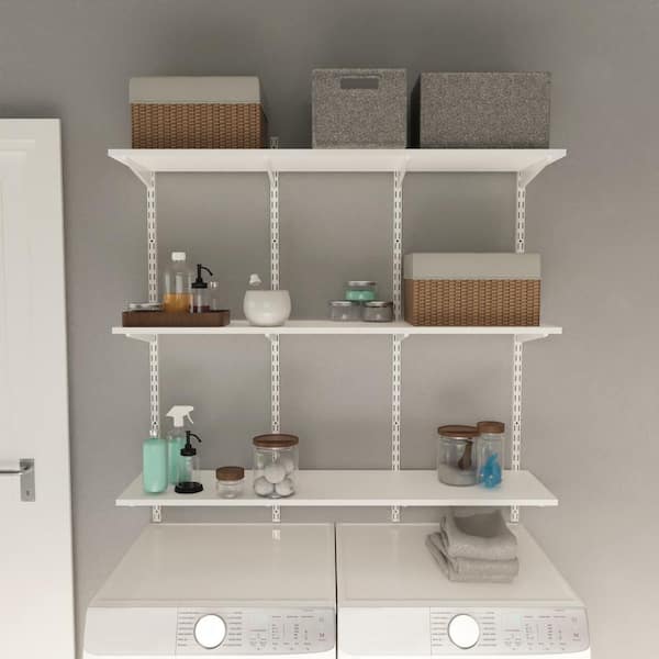 Everbilt 72 in. W x 12 in. D White Laminate Solid Wall Shelf DS