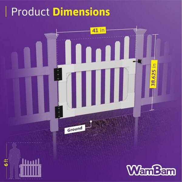 Zippity Outdoor Products 3.5 ft. W x 3 ft. H All American Vinyl Picket Fence Gate with Stainless Steel Hardware Zippity Outdoor Products 3.5 ft. W x 3 ft. H All American Vinyl Picket Fence Gate with Stainless Steel Hardware