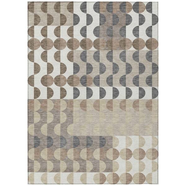 Chantille Machine Washable Indoor/Outdoor Abstract ACN2816 Ivory 10 ft. x 14 ft. Area Rug