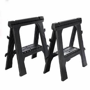 Stanley 31 in. H Plastic Folding Sawhorse 2 Pack 060864R The