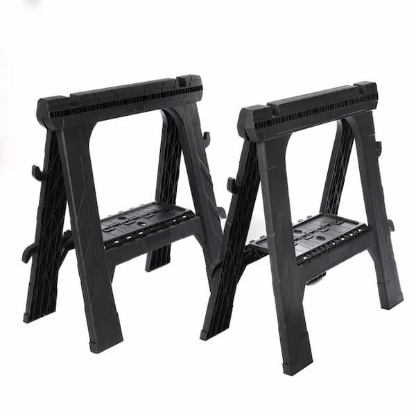 Husky 28 in. W x 31 in. H Folding Sawhorse 2 Pack 999 7400 The